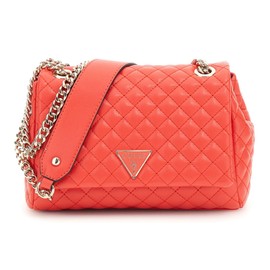 GUESS Eco Rianee Convertible Xbody Flap Bag Coral Red, Coral red