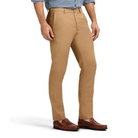 IZOD Men's American Chino Flat-Front Straight-Fit Pants, English Khaki, 38W x 32L