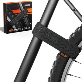 HENMI Bicycle Carrier Straps, Pack of 4 Adjustable Bicycle Tie Down Straps, Stabiliser Straps with Hook and Loop for Bicycle Transport and Storage (70 cm x 4 cm)