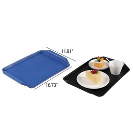 Innouse 4 Pack Rectangular Plastic Fast Food Trays, Colored Restaurant Serving Trays