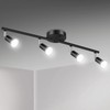 Unicozin LED 4 Light Track Lighting Kit, Black 4 Way