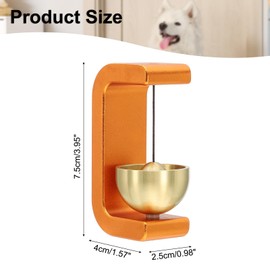 PATIKIL Magnetic Shopkeepers Bell for Door Opening, Woodybeing Door Chime for Business Office Ornaments Hanging Decoration Entrance Fridge Sticker Orange (C-Shape)