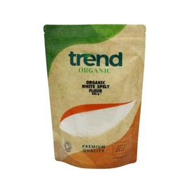 Trend Organic White Spelt Flour, Ideal for Baking and Cooking with Its Nutrient-Rich Component - Certified Organic, Vegan, Non-GMO, No Additives No Preservatives, Raw, 500g