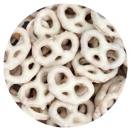 Yogurt Covered Pretzels, 5 Pound Bulk Bag, Yogurt Pretzels, White Candy, The Hampton Popcorn & Candy Company