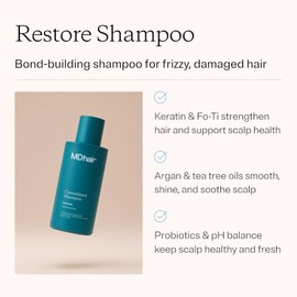 Restore Keratin Shampoo for Thinning Hair, Women & Men, 5 oz | Probiotic scalp-balancing & volumizing shampoo with argan oil & biotin for fuller hair;