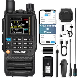 TIDRADIO TD-H3 Ham Radio Type C & Wireless Programming 8-Bands Long Range Walkie Walkies Rechargeable Handheld Portable Two Way Radios Air Band, Frequency Match, DTMF Lock, NOAA FM AM- Full Kit 2Pack