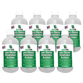 Denatured Alcohol, 200-Proof (64oz Total, 8 Pack of 8 oz Bottles)