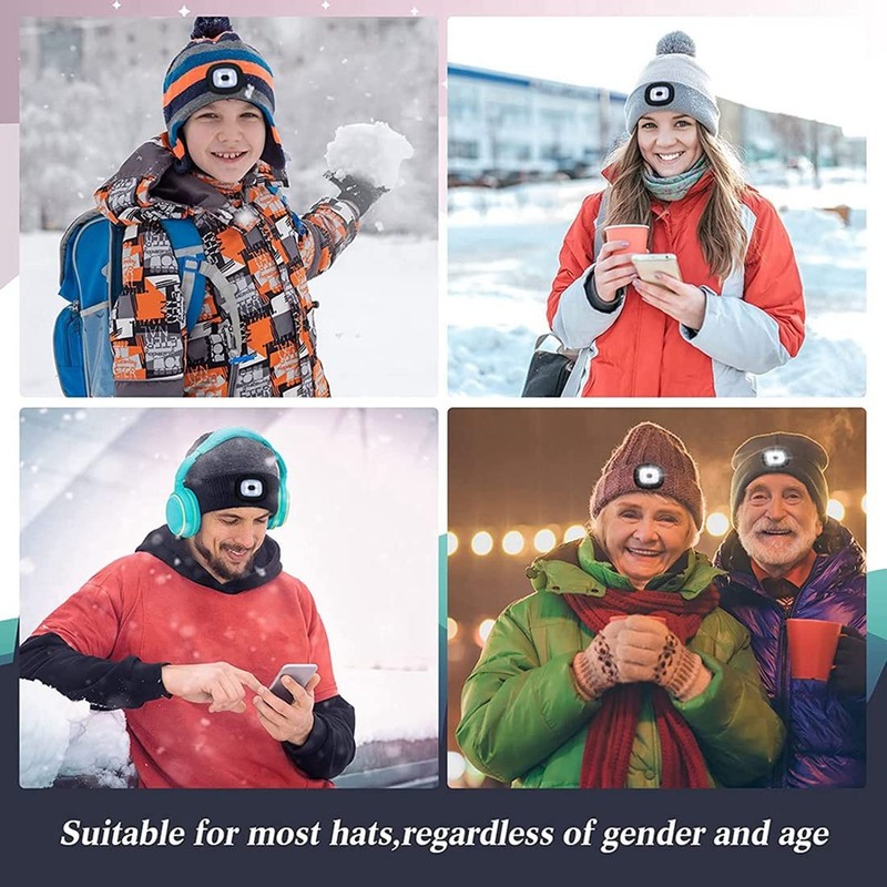 PRIZOM USB Rechargeable Light for LED Knit Beanie Hat, 4