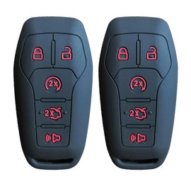Ford Fusion Key Fob Cover: 5 Buttons 2 Pics Car Remote Protetor Fit for Ford Mustang Fusion Exploer Edge F150 Lincoln MKZ MKX MKC | 2 Pics Black Key Fob Shell Protector