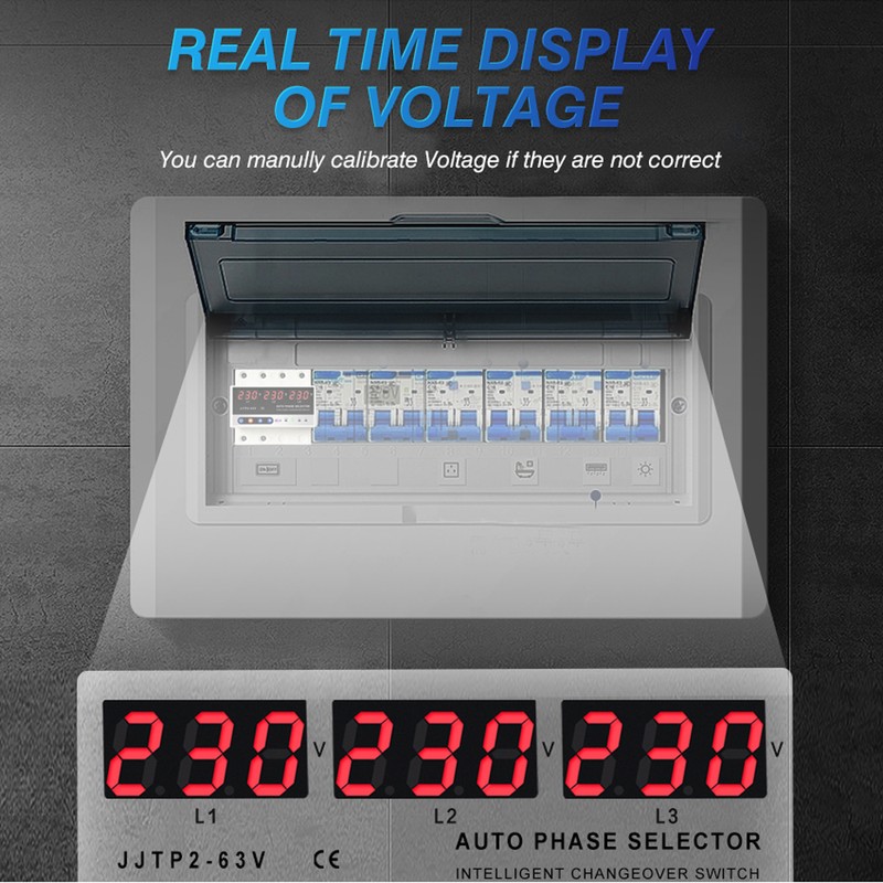 Multifunctional Microcontroller Based 3P Voltage Protector Digital Display Voltage Meter