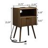 JOONEE Nightstand with Outlet,Modern Bedside Table with Storage Drawer and