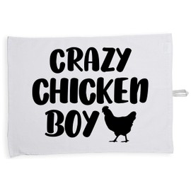 Hippowarehouse Crazy chicken boy Tea Towel Eco Printed Dish Cloth Kitchen accessory 50cmx70cm 100% Cotton