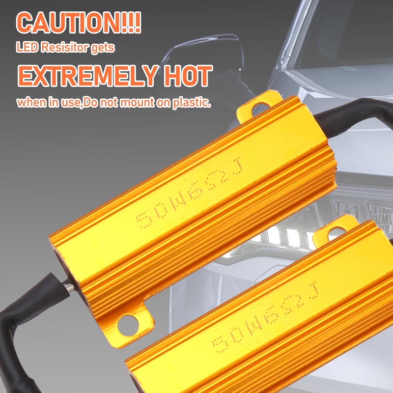 2 Pieces LED Headlight Decoder H7 50W 8ohm Car Load