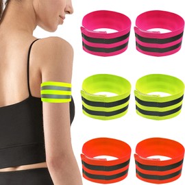 Qusmeiyici 6 PCS High-Visibility Armbands, Running Safety Gear Reflective Wristbands,Highly Reflective Strips outdoor suitable for riding running Adults