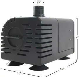 AEO Dry-Run Protection 12V-24V DC Brushless Submersible Water Pump, 410GPH