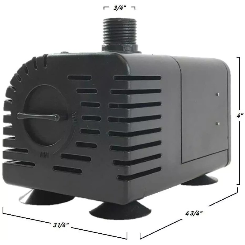 AEO Dry-Run Protection 12V-24V DC Brushless Submersible Water Pump, 410GPH
