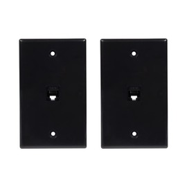 BUYER'S POINT Cat6 Ethernet Female-to-Female Wall Plate | UL Listed, 1 Port, Perfect for High Speed Data Connection at Work or Home (Black) — 2 Pack
