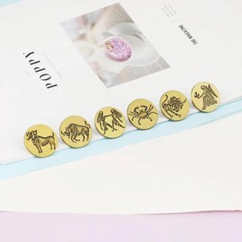 Juego de 12 alfileres de letrero astrológico con forma de estrella esmaltada, broche de constelaciones clásico, con signo del zodiaco, para mochilas, chaquetas, sombreros, joyas, Zinc, Esmalte