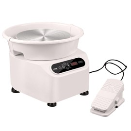 Pottery Wheel, Direct Drive Ceramic Wheel with Shaping Tools for DIY Art Craft, 10 inch Pottery Forming Machine, 350W Electric Wheel for Pottery with Foot Pedal and LCD Touch Screen, White
