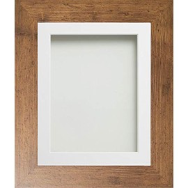 Frame Company Watson Range Rustic 9x7 inch Picture Photo Frame with White Mount for Image 8x6 inch *Choice of Sizes* Fitted with Real Glass