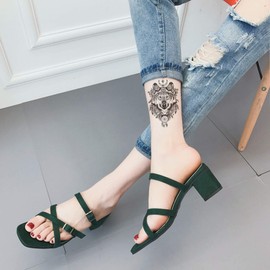 4 Sheets Lion Wolf Mandala Temporary Tattoos Feather Tattoos