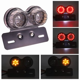 NWpangu Motorcycle LED Tail Light Integrated Brake Light 40W Turn Signals Running Light with License Plate Bracket for Motorbike, Street Bike, Cruiser, Chopper