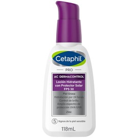 CETAPHIL PRO AC Dermacontrol Locin Hidratante de Da con FPS 30, Efecto Calmante y Seborregulador, 118 ML, Piel con Acn