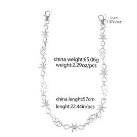 BOMPOW Wallet Chain for Pants Thorns Jeans Chain Unisex Keychain Belt Chains Waist Chain for Women Men