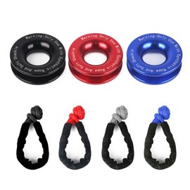 Shkalacar Snatch Recovery Ring, Winch Snatch Recovery Ring 41000 lbs Breaking Strength Rope Retention Pulley Trailer Tow Wheel for ATV UTV SUV Truck Off-Road Vehicle