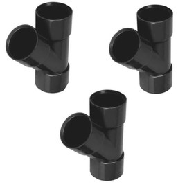 PVC Y-Branch Pipe Fitting, 40mm, Black, Pack of 3, 135-Degree Solvent Weld Waste