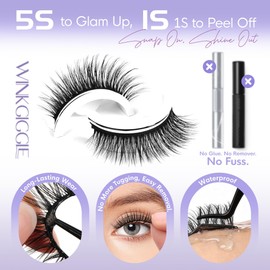 Self Adhesive Eyelashes Pre Glued Lashes 5 Pairs H39
