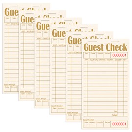 ZPARIK Guest Checks Books for Servers, Server Note Pads, 6 Pack, Natural Color Paper, Waitress Notepad for Restaurants, Waitress Accessories, 300 Sheets, Coffee
