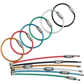 Greluma 36 Pcs Key Chain Stainless Steel Wire Key Chain Cable Heavy Duty Luggage Tag Loops Sign Holder 2 mm Twist Barrel 10 cm/4 Inches Long, Multi-colour.
