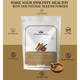 Accessorize Kingdom Herbal Face Pack Powder | 100% Natural & Organic Skincare | For Glowing Skin, Acne Control, Anti-Aging | All Skin Types | (100g, Mulethi)