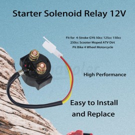 Amavoler Starter Solenoid Relay 12V Aftermarket Parts Fit for 4-Stroke GY6 50cc 125cc 150cc 250cc Scooter Moped ATV Dirt Pit Bike 4 Wheel Motorcycle.