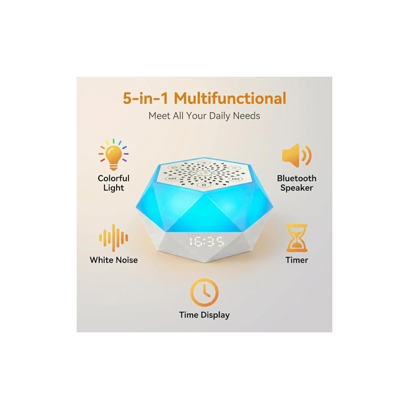 White Noise Machine for Sleeping, 32 Sounds 8 Light Baby