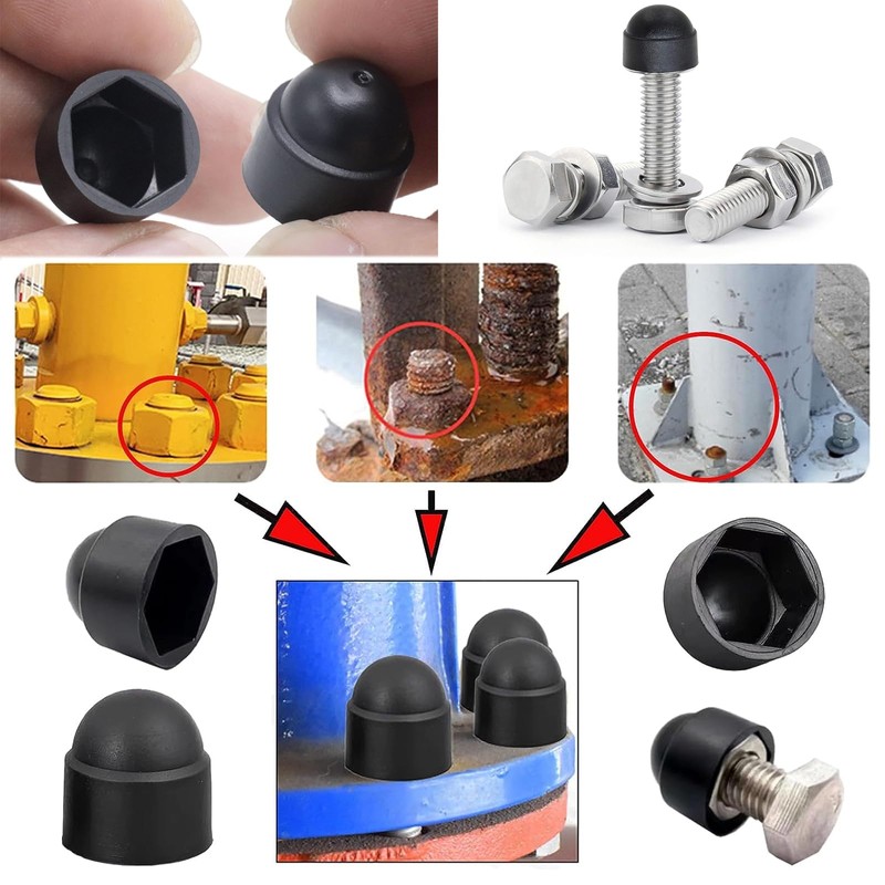 Screw Caps and Nuts, M8 Round Hexagonal Protective Caps, Pack