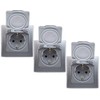 DELPHI Socket IP44 with Protection Lid Flush-Mounted Wet Room Rubber