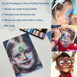 HNShining Makeup Painting Practice Board,Face Paint Practice Board,Reusable Painting Exercise Template,Stage Makeup Painting Tool,Display for Stage&Home Makeup Painting (2)