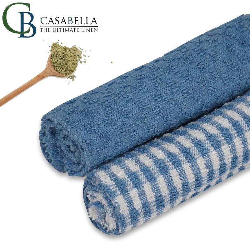 Casabella Pack of 6 Terry Towelling Cotton Kitchen Tea Towels