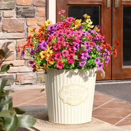 Waipfaru Artificial Flowers for Outdoors, 12 Bundles Faux Plants Outdoor, UV Resistant Artificial Plants Outdoor, Silk Fake Artificial Flowers for Outside Home Decor Planter Porch Patio Decoration