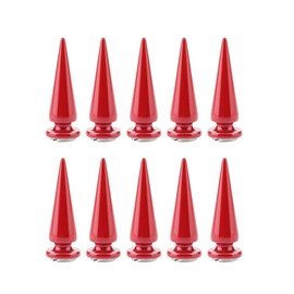 10 Stück 10mm Metall Spike Nieten, Cone Spikes Metallic Schraube zurück Studs Cool Nieten Punk für DIY Lederhandwerk(rot)