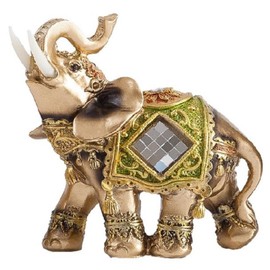 speed mao Glittering Elephant Asian Taste Feng Shui Figurine Object Green Interior