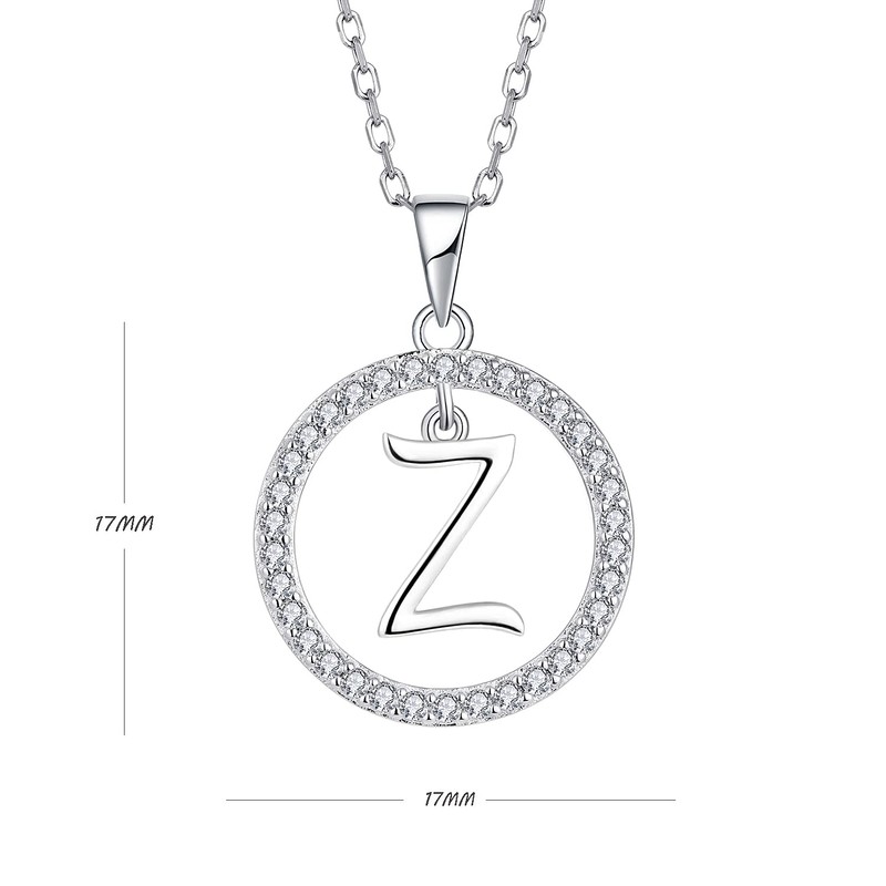 Starnny Initial Necklace 925 Sterling Silver Z Initial Letter Alphabet