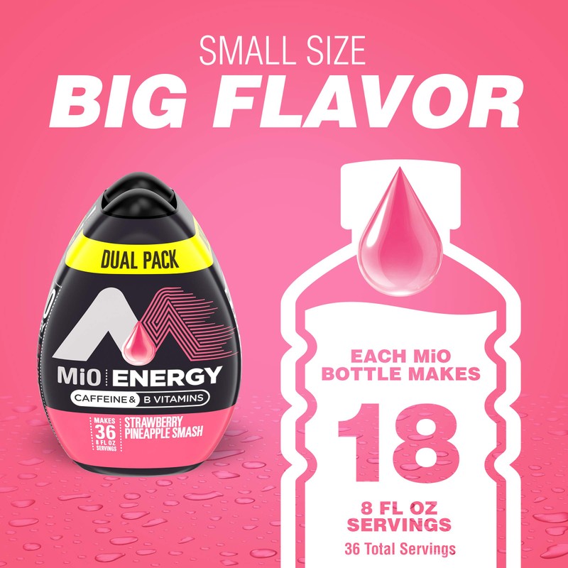 MiO Energy Strawberry Pineapple Smash Liquid Water Flavoring Enhancer 2-1.62