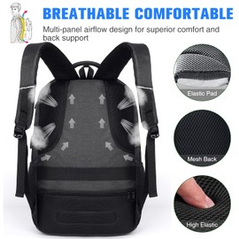 School Backpack Boys / Girls / Teenagers, Backpack School, Laptop Backpack for Men / Women, Daypacks Business Backpack with USB, Charcoal, 15,6 Zoll, Rucksack