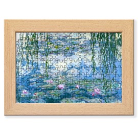 Bristlegrass Puzzle Frame 6×4" (15.2×10.2cm) – Claude Monet - Water Lilies H (1916-1919) Durable Frame for Photos, Posters & Puzzles with Plexiglass and Hanging Hardware – Easy Wall Mount（6 * 150PC）