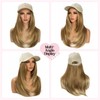 Baseball Hat Wig for Women, Hat with 18 Inch Straight