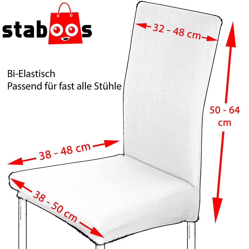 Staboos Universal Stretch Chair Cover 96 % Cotton Easy-Care and