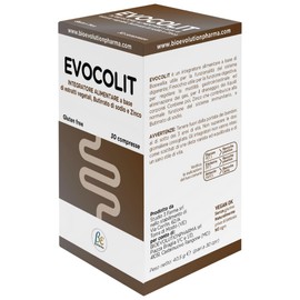 EVOCOLIT - Dietary Supplement for Digestive Functions, for Regular Intestinal Motility, for Vegans, Gluten-Free and Naturally Lactose-Free, Made in Italy, 30 Tablets